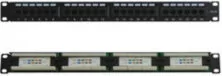 Patch Panel για Rack 1U 19" 24 Θυρών cat5e Μαύρο