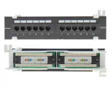 Safewell Patch Panel για Rack 1U 10" 12 Θυρών cat5e Μαύρο