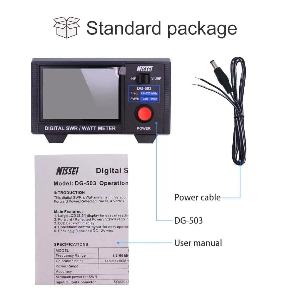 Nissei DG-503 Ψηφιακό SWR/Power Meter HF/VHF/UHF 4 Nissei DG-503 Ψηφιακό SWR/Power Meter HF/VHF/UHF - Image 2