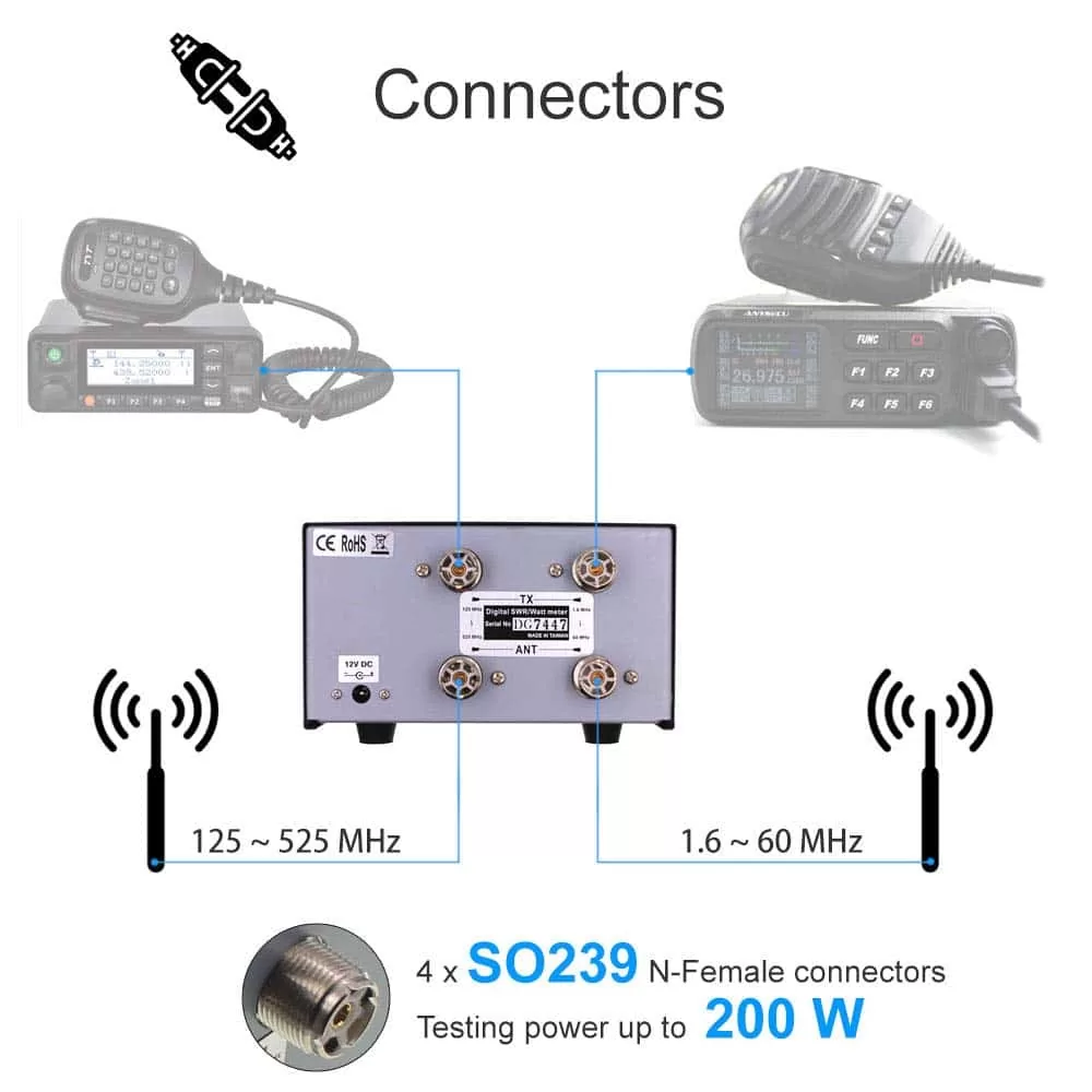 Nissei DG-503 Ψηφιακό SWR/Power Meter HF/VHF/UHF 8 Nissei DG-503 Ψηφιακό SWR/Power Meter HF/VHF/UHF - Image 6