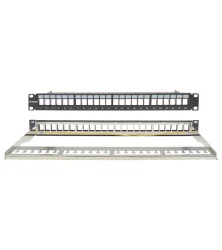 Safewell Patch Panel Keystone για Rack 1U 19" 24 Θυρών Μαύρο