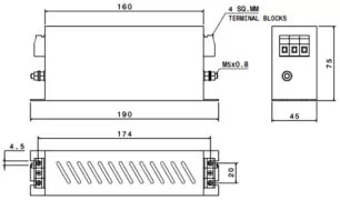 ΦΙΛΤΡΟ EMI 3Φ 42A 11KW MF423-3-2D-BS/42 EMIS 6 ΦΙΛΤΡΟ EMI 3Φ 42A 11KW MF423-3-2D-BS/42 EMIS 2