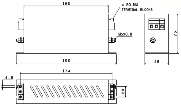 ΦΙΛΤΡΟ EMI 3Φ 42A 11KW MF423-3-2D-BS/42 EMIS 4 ΦΙΛΤΡΟ EMI 3Φ 42A 11KW MF423-3-2D-BS/42 EMIS - Image 2