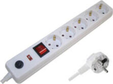 G05MKGD Πολύπριζο Ασφαλείας 5 Θέσεων με Διακόπτη και Καλώδιο 1.5m 2τμχ