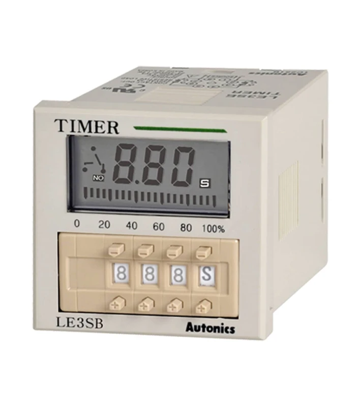 ΧΡΟΝΙΚΟ RELAY ΠΙΝΑΚΟΣ 8P ΨΗΦΙΑΚΟ LCD DELAY ON 1C/O 48X48 24-240VAC/DC LE3SB AUTONICS