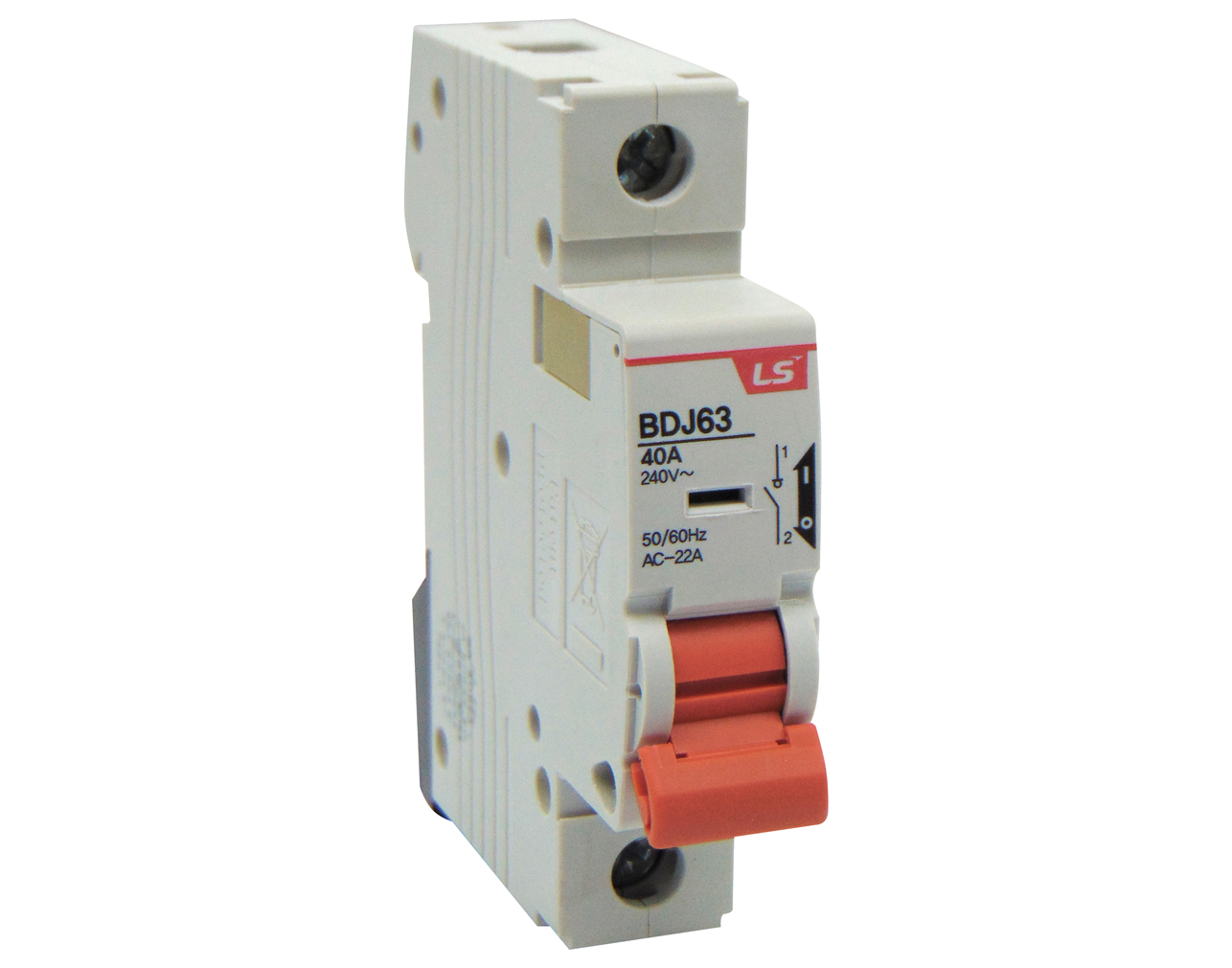 ΔΙΑΚΟΠΤΗΣ ΡΑΓΑΣ 1P 40A 240VAC BDJ63 LG 12 TEMAXIA