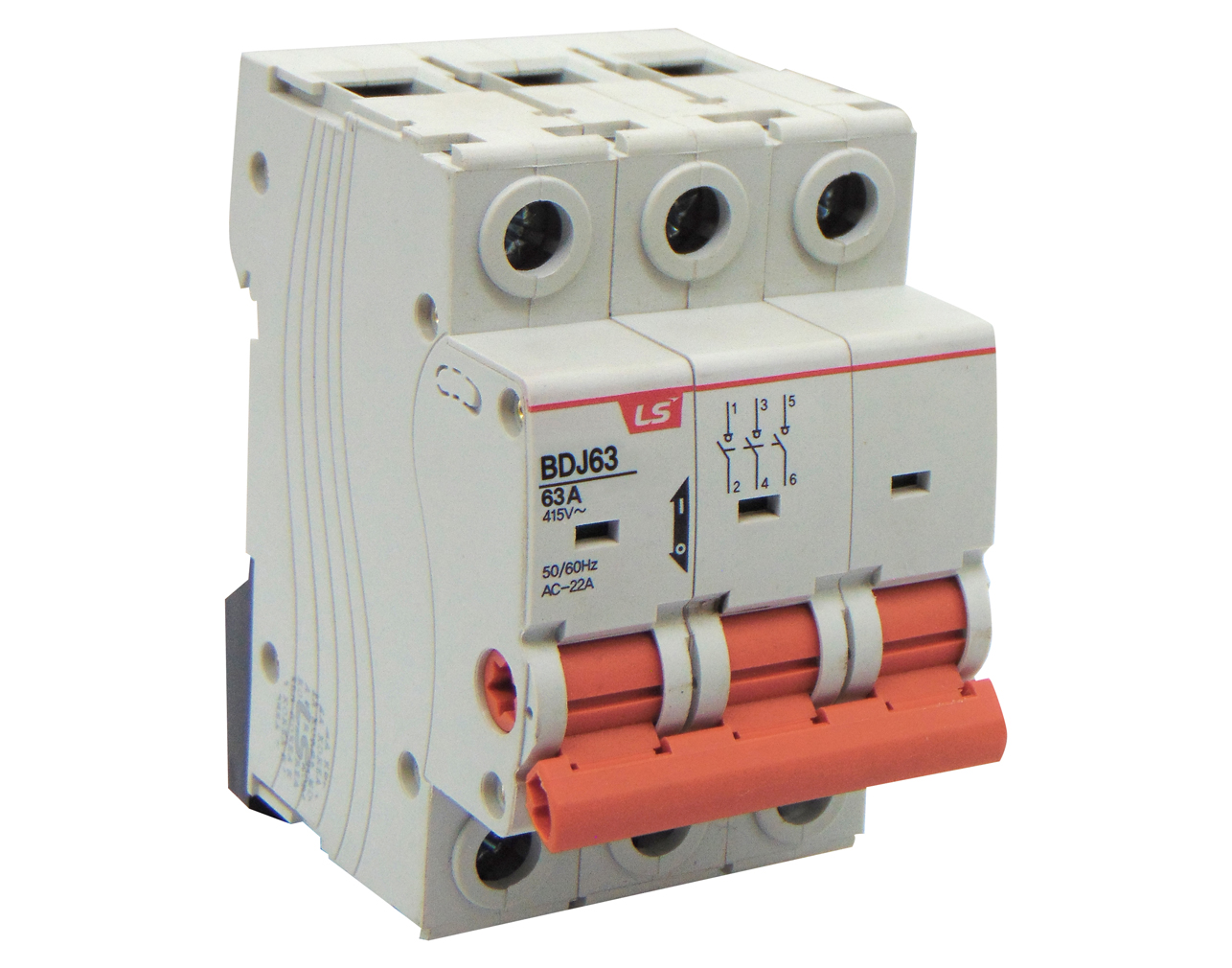 ΔΙΑΚΟΠΤΗΣ ΡΑΓΑΣ 3P 63A 415VAC BDJ63 LG 4 TEMAXIA