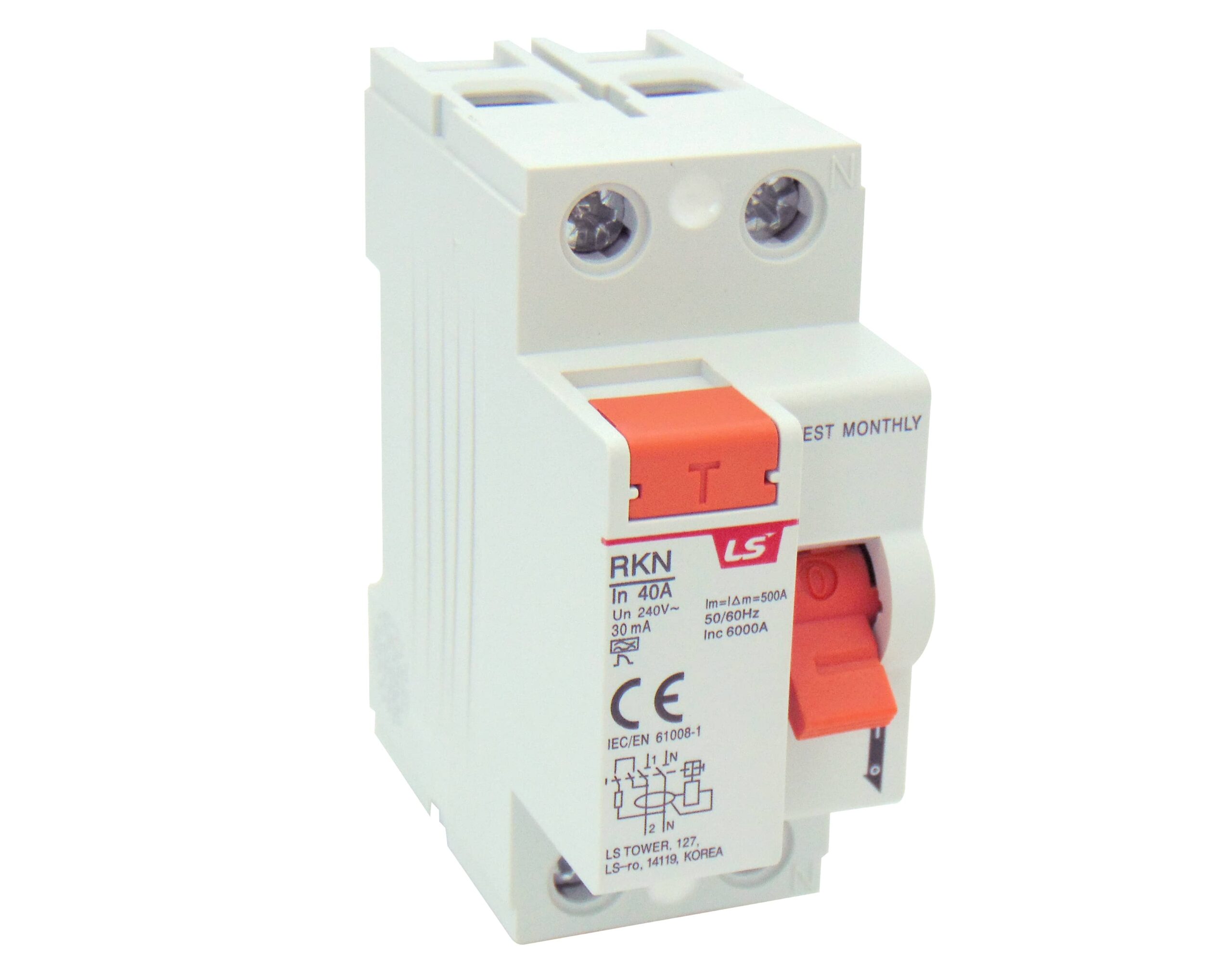 RELAY ΔΙΑΦΥΓΗΣ 2P 40A 30mA TYPE A RKN LG (2 TEMAXIA )