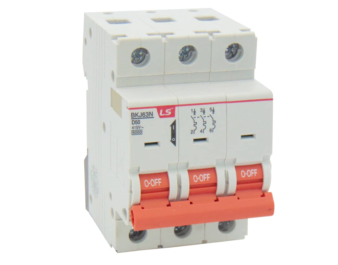 ΑΣΦΑΛΕΙΑ ΡΑΓΑΣ 3P D 50A 6kA 415VAC BKJ63N LG