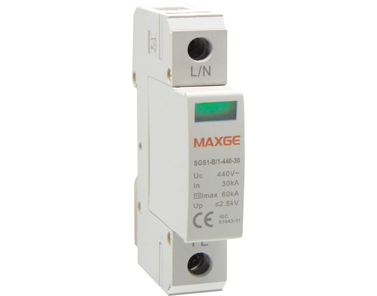 ΑΝΤΙΚΕΡΑΥΝΙΚΑ ΡΑΓΑΣ T2 1P 60kA 400VAC SGS1 MAXGE 2 TEMAXIA