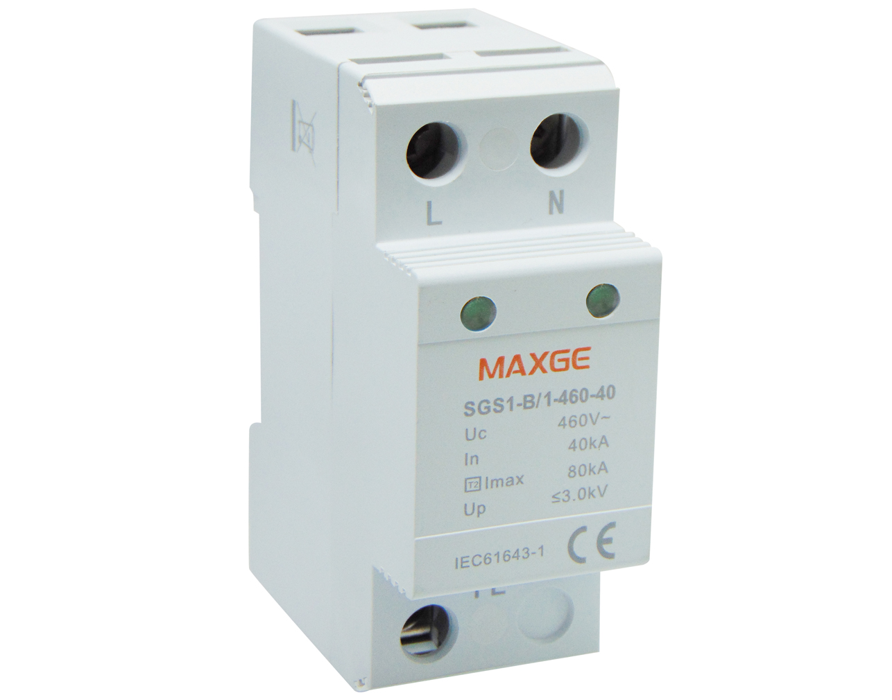 ΑΝΤΙΚΕΡΑΥΝΙΚΑ ΡΑΓΑΣ T2 1P 80kA 400VAC SGS1 MAXGE 2 TEMAXIA