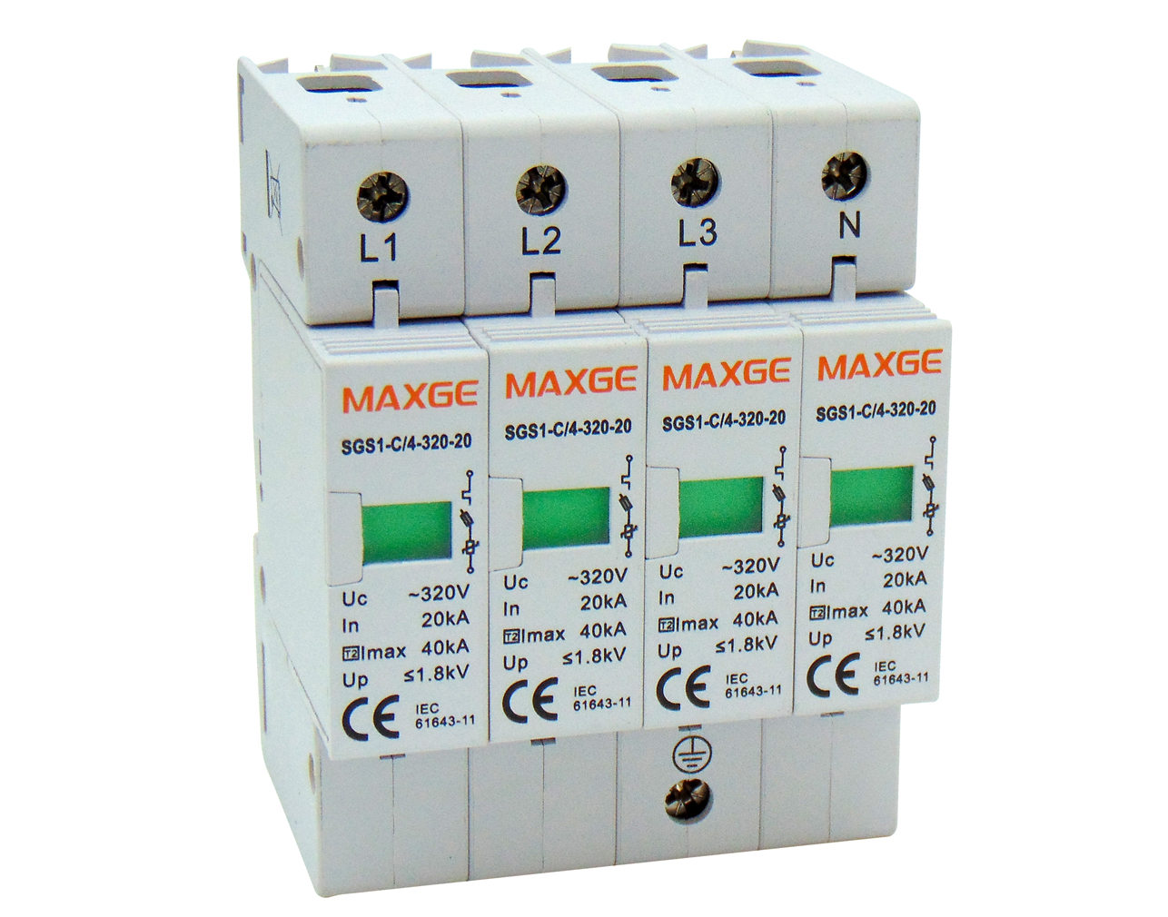 ΑΝΤΙΚΕΡΑΥΝΙΚΑ ΡΑΓΑΣ T2 4P 40kA 230VAC SGS1 MAXGE