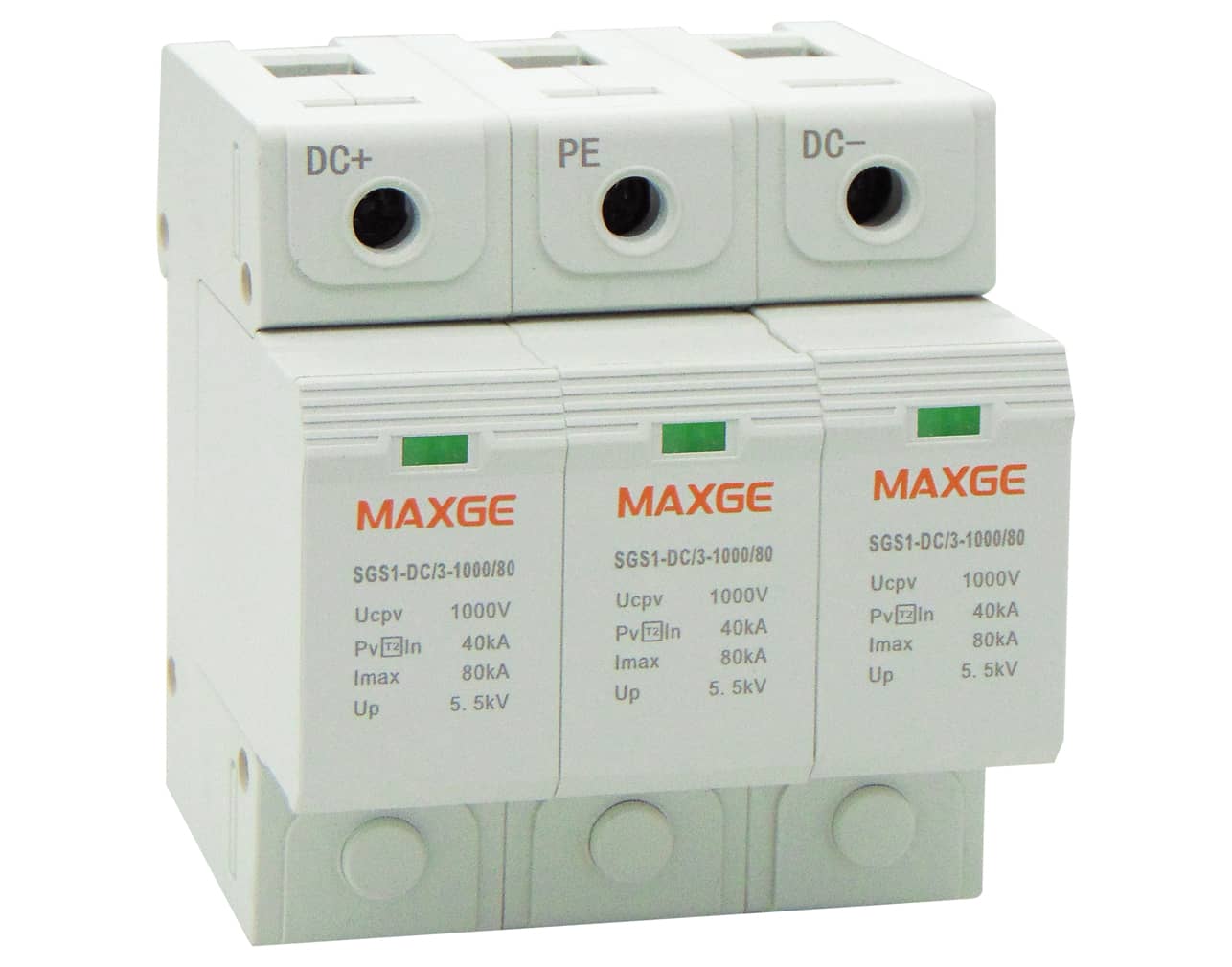 ΑΝΤΙΚΕΡΑΥΝΙΚΑ ΡΑΓΑΣ 3P 80kA 1000VDC SGS1-DC MAXGE