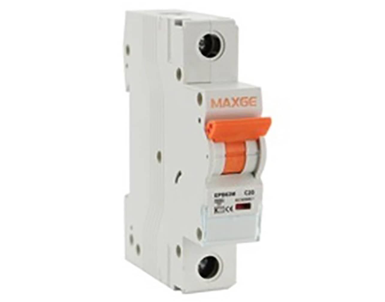 ΑΣΦΑΛΕΙΑ ΡΑΓΑΣ 1P C 20A 6kA 230/400VAC EPB-63M MAXGE