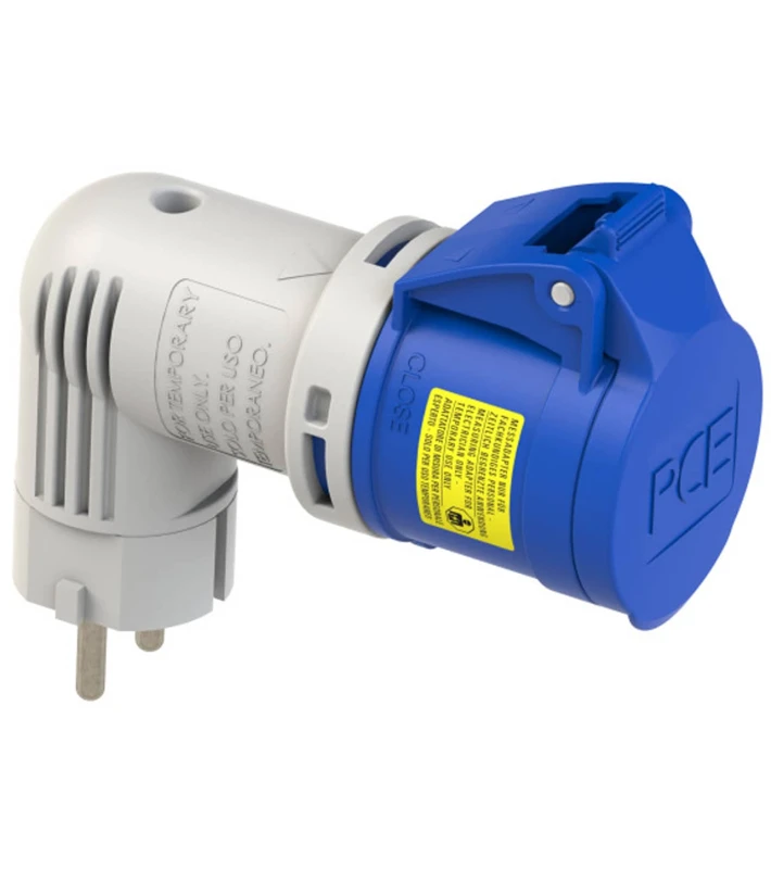 ADAPTOR ΒΙΟΜΗΧΑΝΙΚΟ ΑΡΣΕΝΙΚΟ ΓΩΝΙΑΚΟ 2P 16A ΣΕ ΠΡΙΖΑ ΘΗΛYKΗ 3P 16A IP44/IP20 9434100 PCE (2 TEMAXIA)