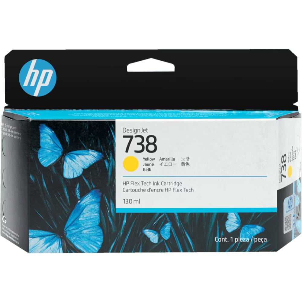 HP Μελάνι Inkjet No.738 130-ML Yellow DesignJet (498N7A)