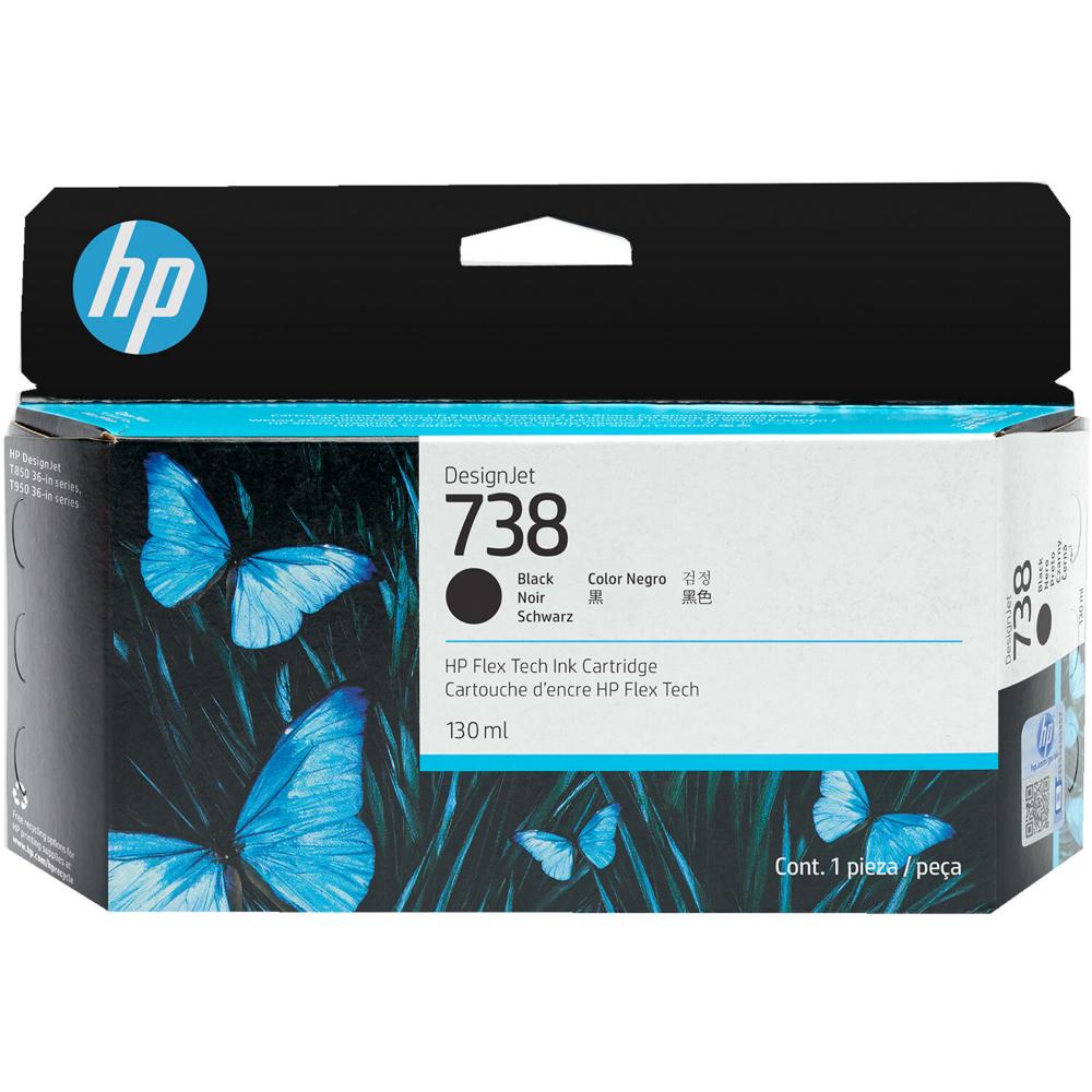 HP Μελάνι Inkjet No.738 130-ML Black DesignJet (498N4A)