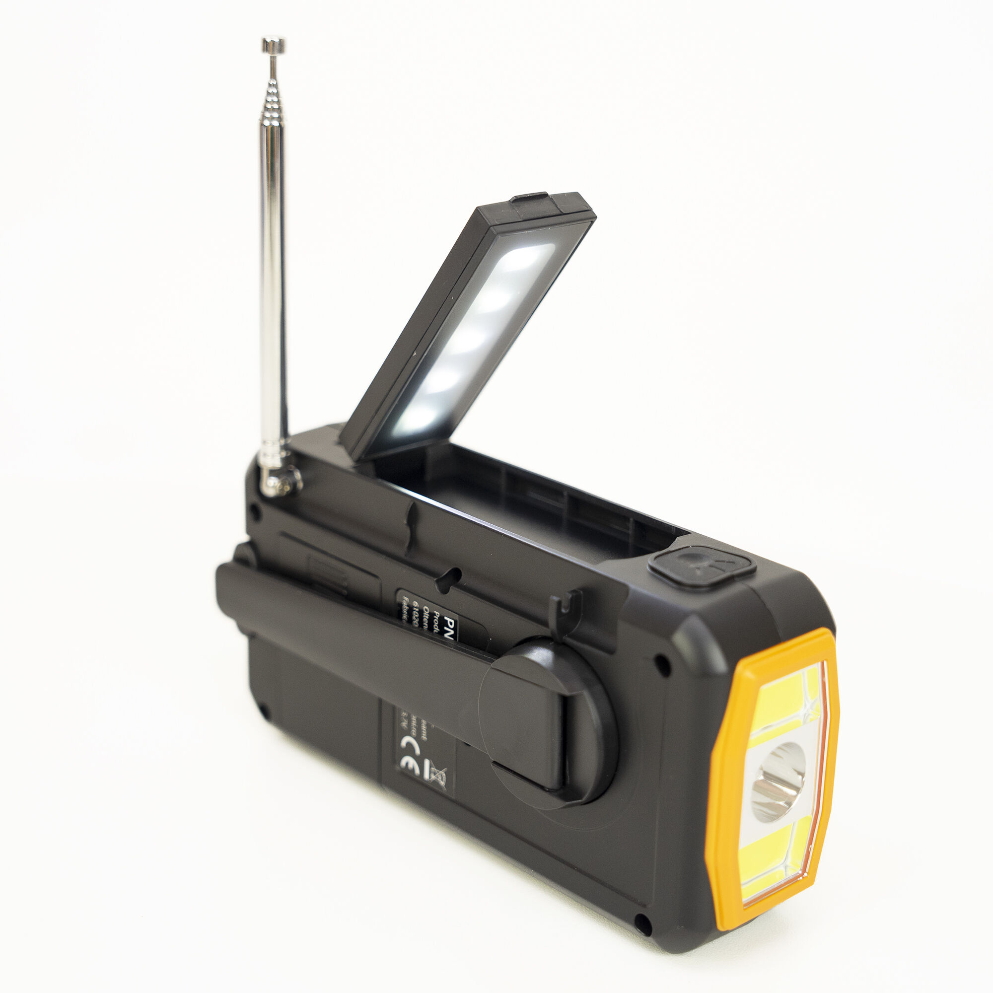 PNI DYN300 Ραδιόφωνο με Ηλιακή/Χειροκίνητη Φόρτιση, Φακό, Powerbank & SOS – Πορτοκαλί - Image 7