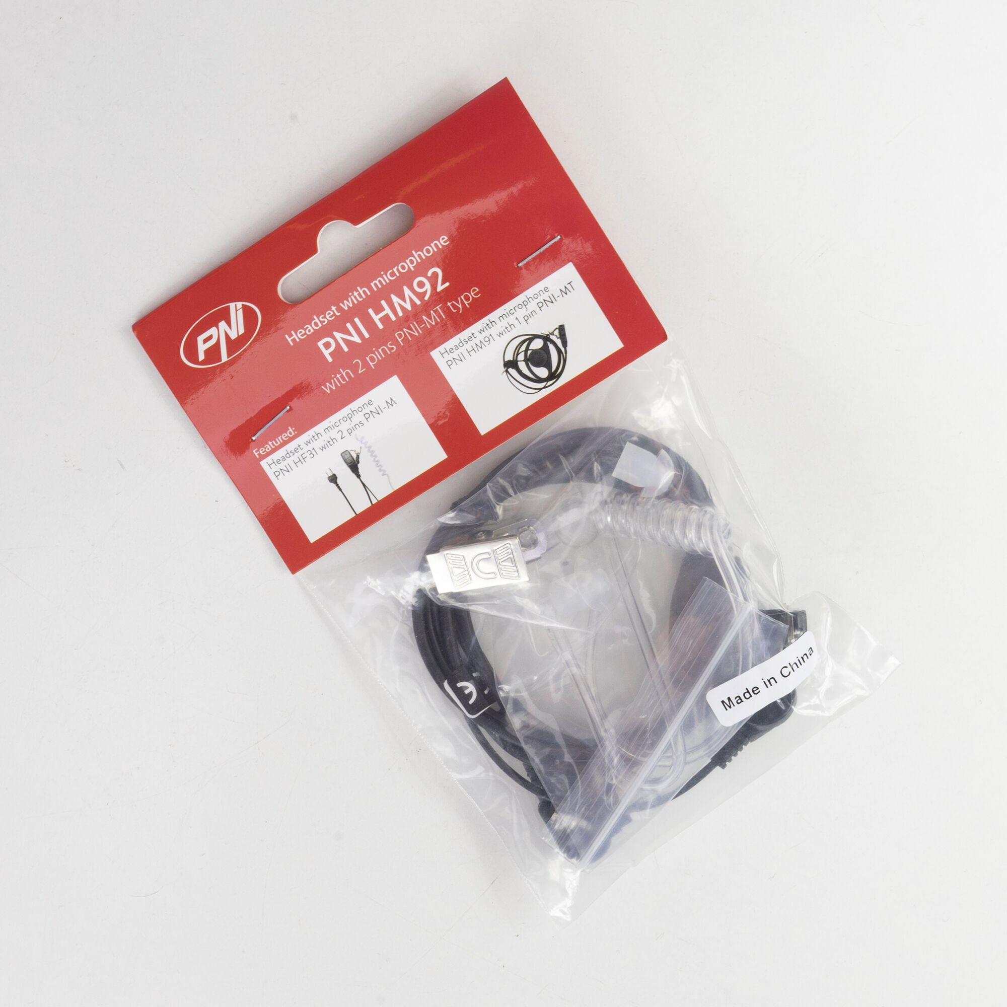 PNI HM92 Μικροακουστικό Σιλικόνης Διάφανο Σπιράλ Ear Tube 2-Pin Motorola - Image 2