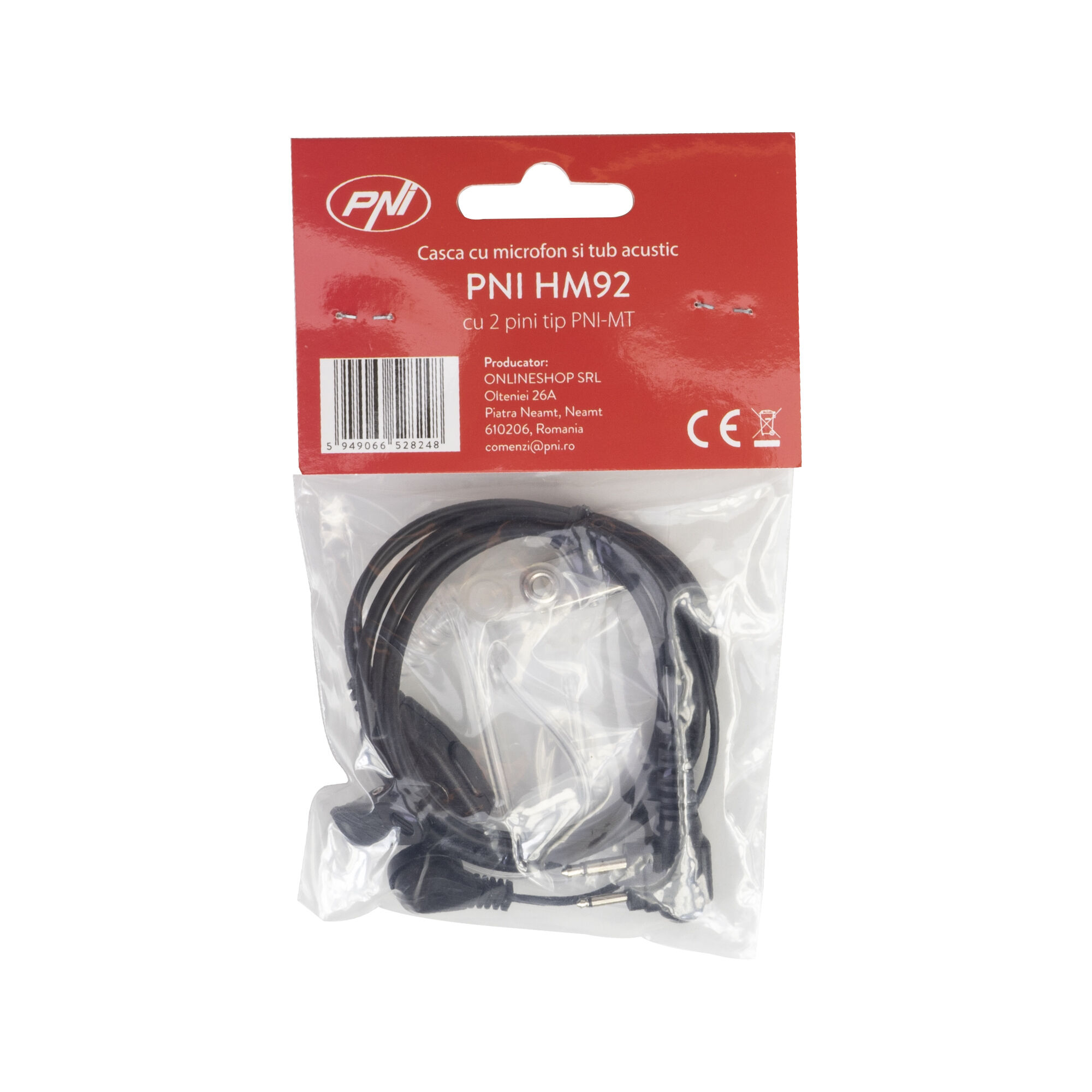 PNI HM92 Μικροακουστικό Σιλικόνης Διάφανο Σπιράλ Ear Tube 2-Pin Motorola - Image 5