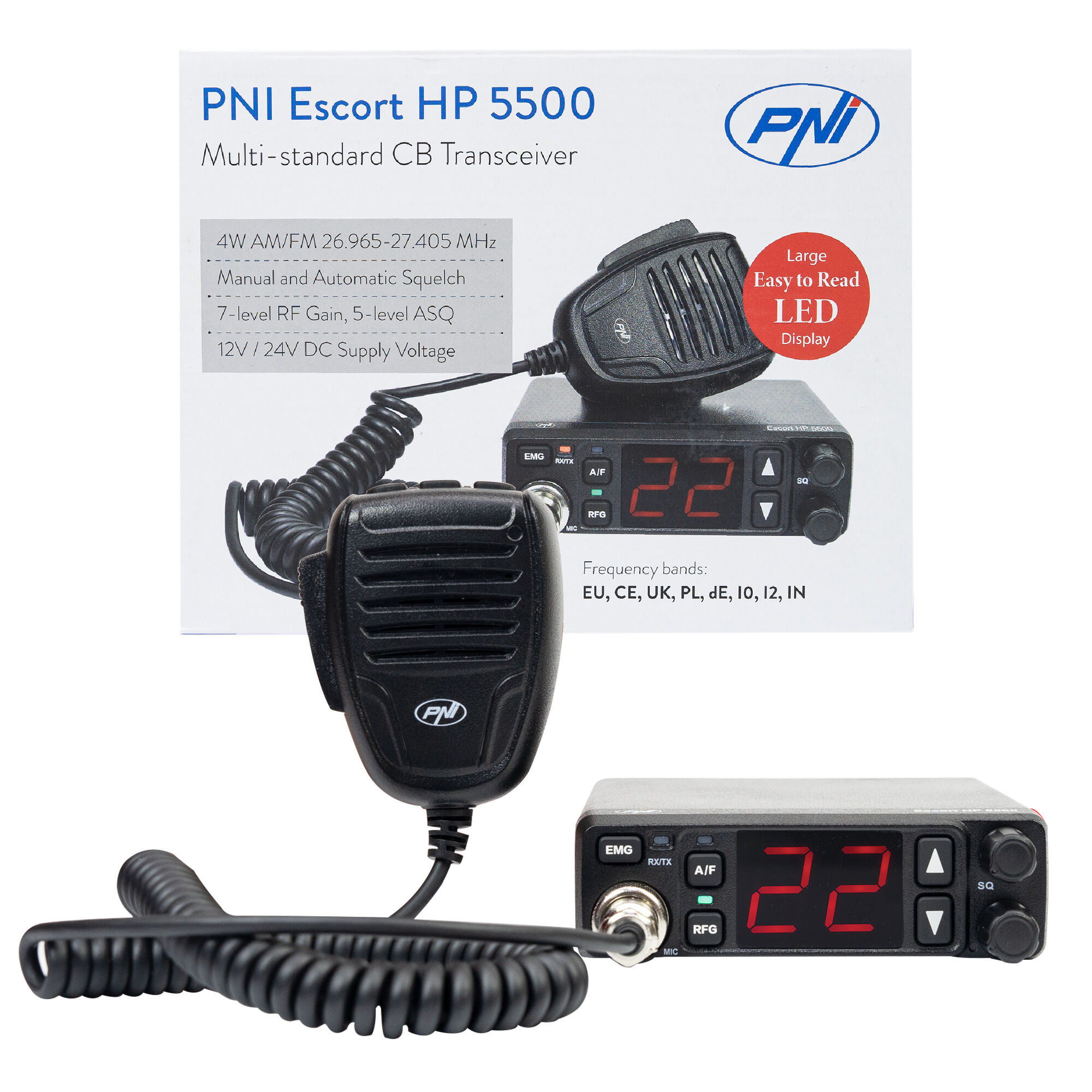 PNI Escort HP 5500 Πομποδέκτης CB Multi-Standard 4W (AM,FM) - Image 2