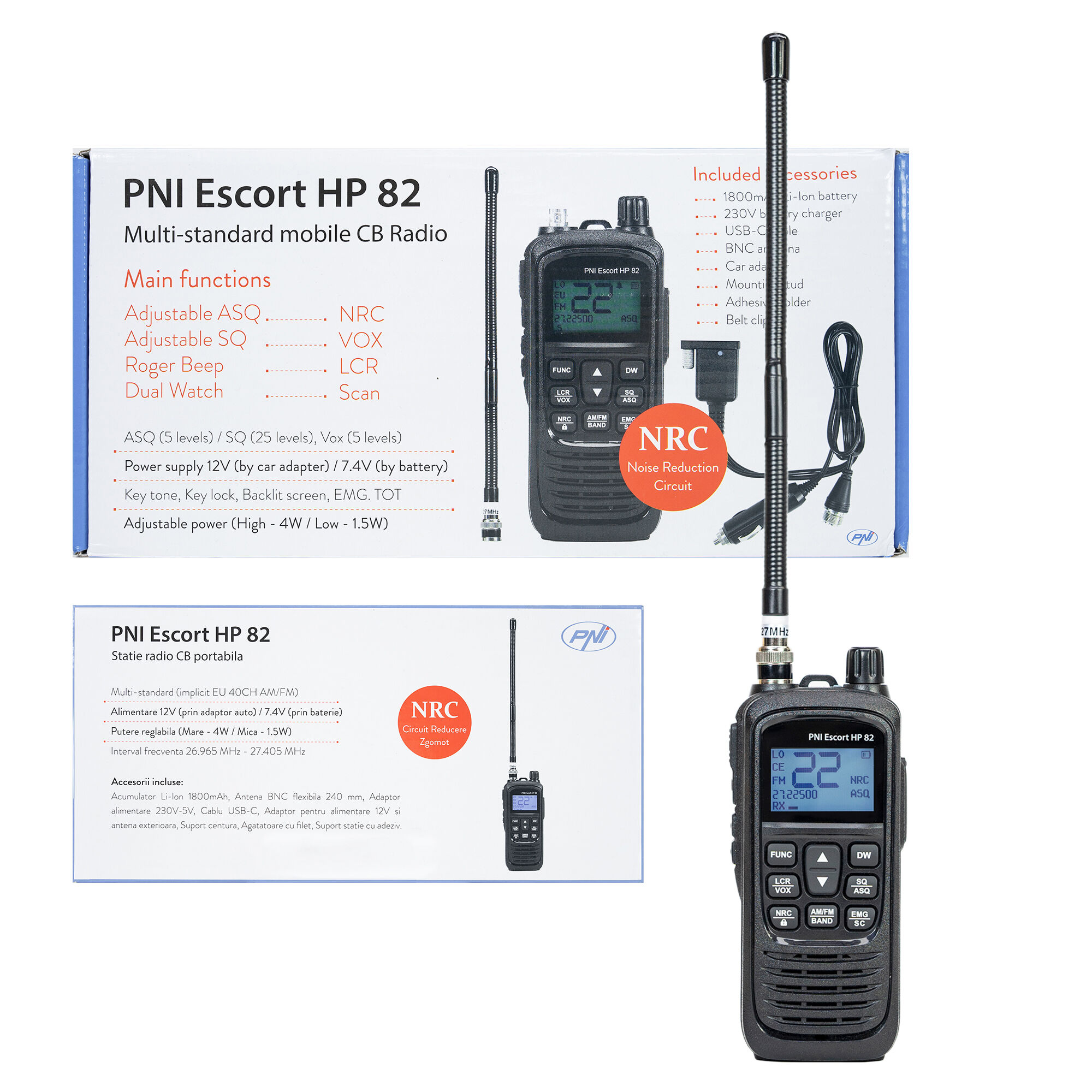 PNI Escort HP 82 Multi-standard CB + KIT Αυτοκινήτου - Image 11