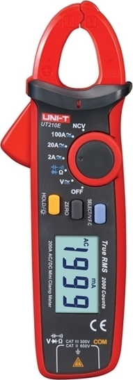 Uni-T Αμπεροτσιμπίδα Ψηφιακή 100A AC UT210E True RMS με Ακροδέκτες