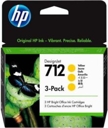 HP 712 Γνήσιο Πακέτο 3 Μελανιών για Εκτυπωτή InkJet Κίτρινο 3ED79A
