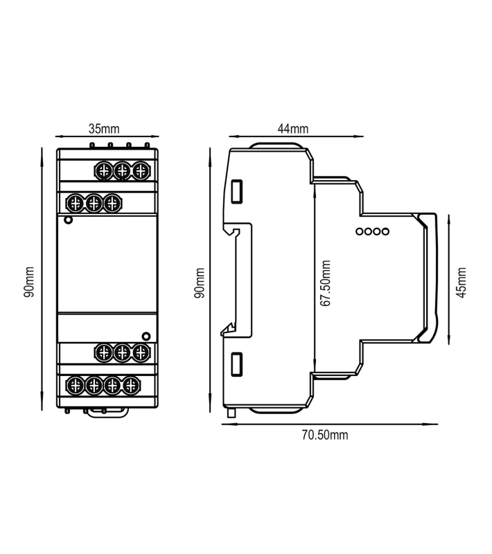 ΕΠΙΤΗΡΗΤΗΣ ΕΝΤΑΣΗΣ ΡΑΓΑΣ 1Φ ΜΕΣΩ ΜΕΤΑΣΧΗΜΑΤΙΣΤΗ 1200/5Α LCD 900CPR-1-BL-U SELEC - Image 2