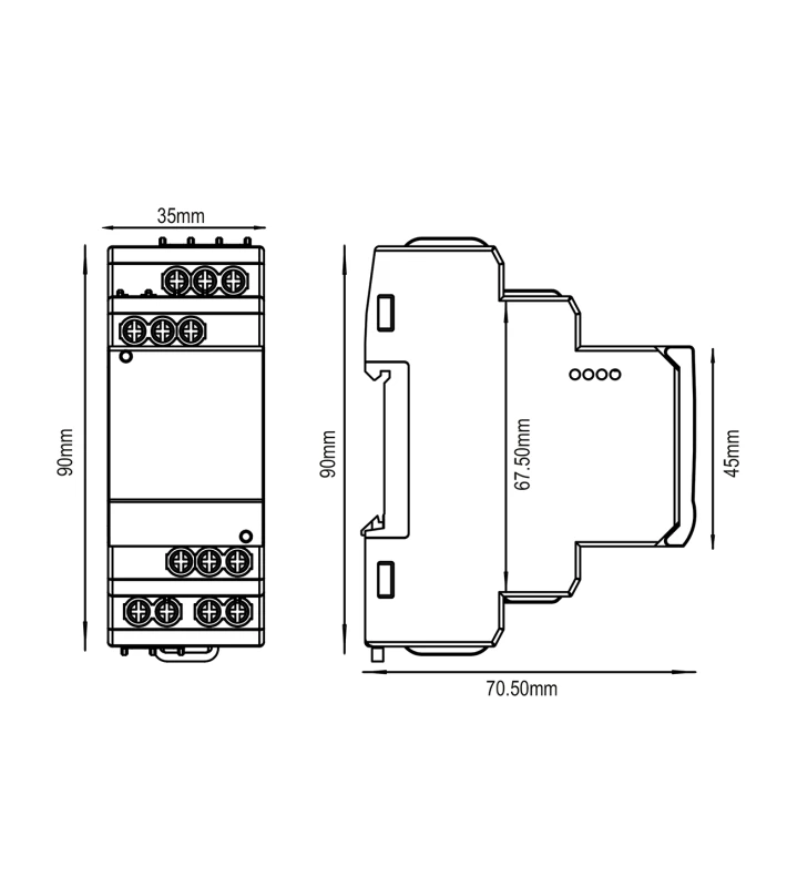 ΕΠΙΤΗΡΗΤΗΣ ΕΝΤΑΣΗΣ ΡΑΓΑΣ 3Φ ΜΕΣΩ ΜΕΤΑΣΧΗΜΑΤΙΣΤΗ 1200/5Α+ ΑΣΥΜΜΕΡΤΙΑΣ 1C/O 900CPR-3-1-BL-230V SELEC - Image 2