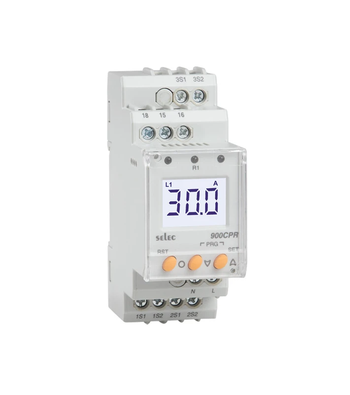 ΕΠΙΤΗΡΗΤΗΣ ΕΝΤΑΣΗΣ ΡΑΓΑΣ 3Φ ΜΕΣΩ ΜΕΤΑΣΧΗΜΑΤΙΣΤΗ 1200/5Α+ ΑΣΥΜΜΕΡΤΙΑΣ 1C/O 900CPR-3-1-BL-230V SELEC
