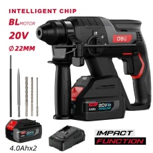 DELI κρουστικό σκαπτικό μπαταρίας DE-DC20-2D4, Brushless, 20V, 2x 4Ah, 2J