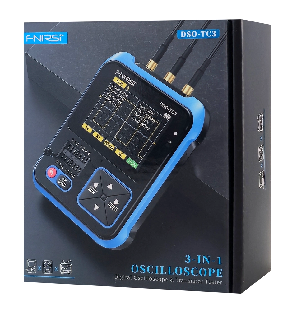 FNIRSI 3 σε 1 παλμογράφος/signal generator/transistor tester χειρός DSO-TC3, επαναφορτιζόμενο - Image 9
