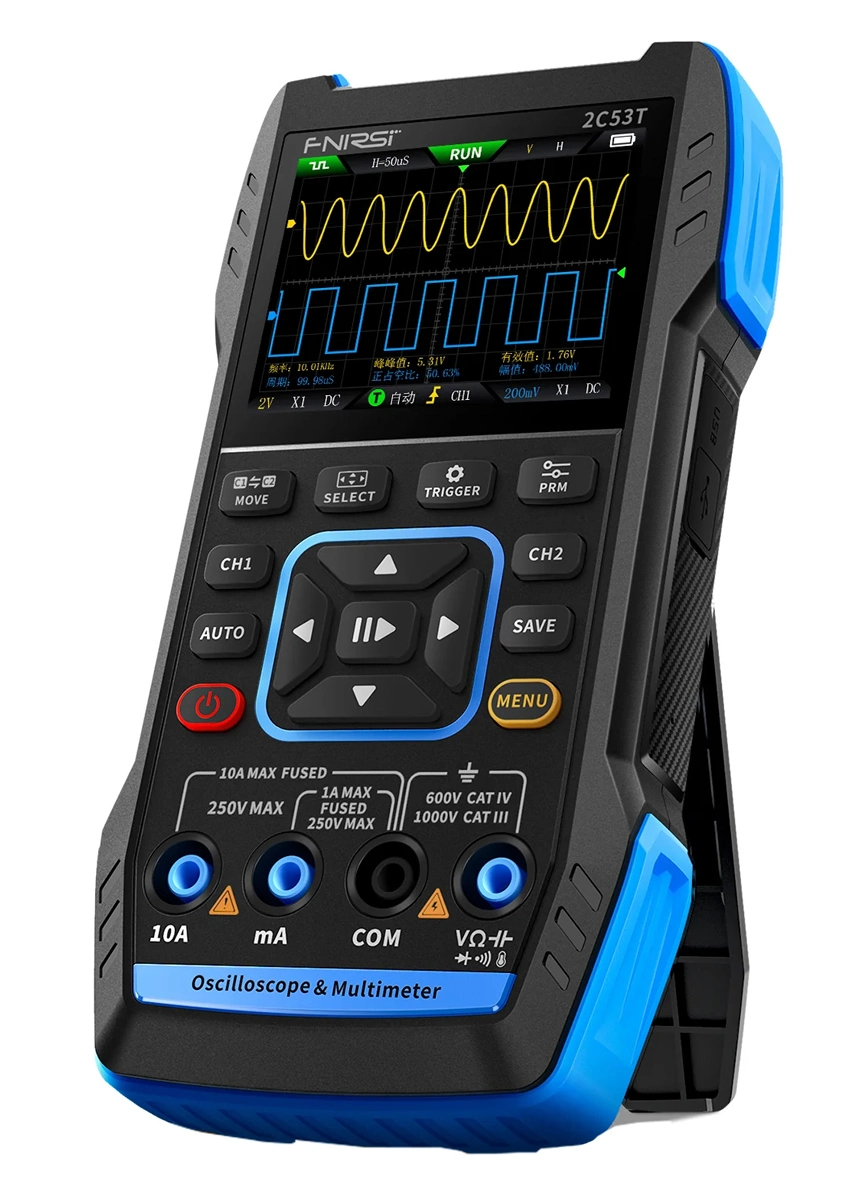 FNIRSI 3 σε 1 παλμογράφος/πολύμετρο/signal generator χειρός 2C53T, επαναφορτιζόμενο