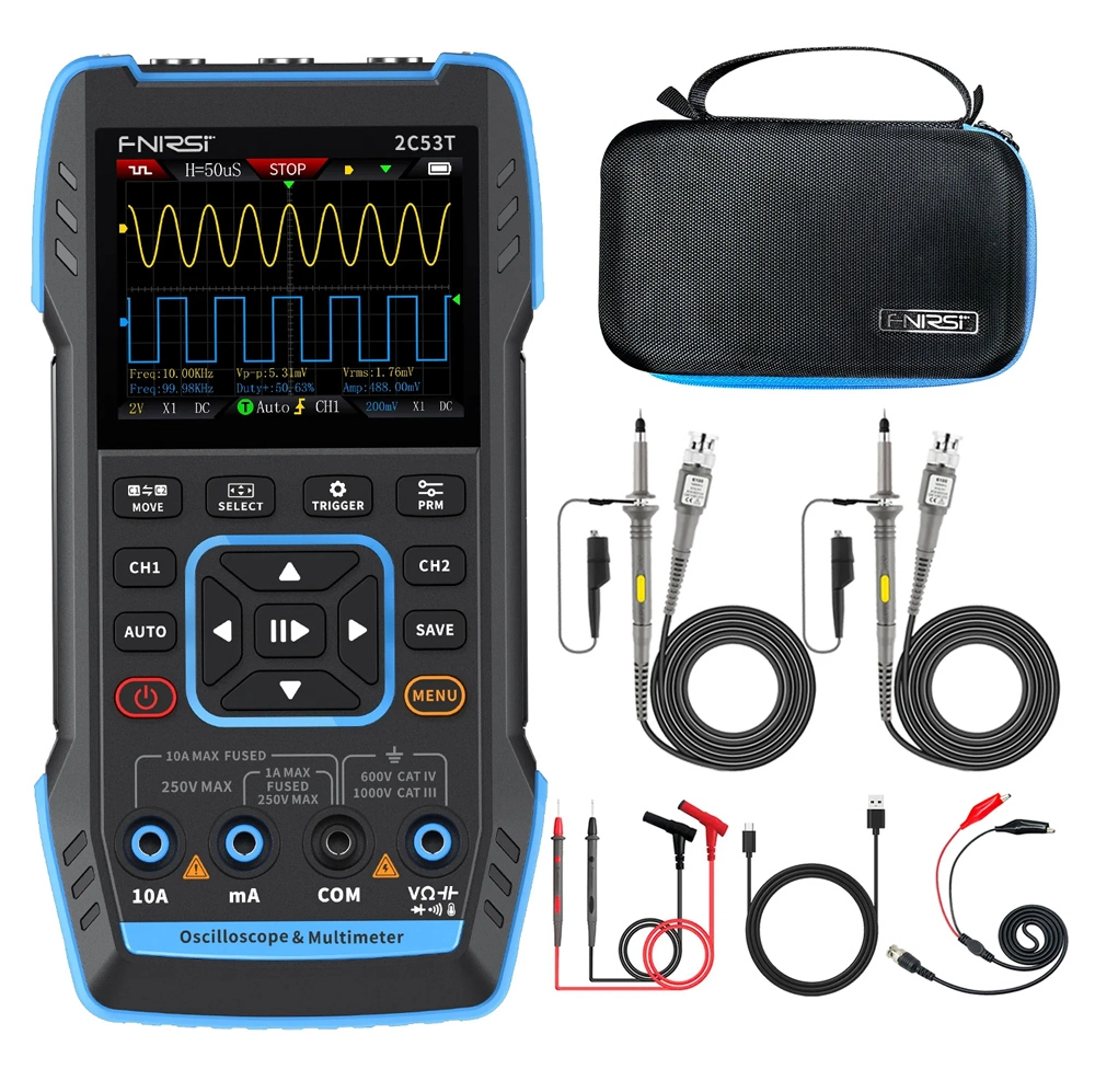 FNIRSI 3 σε 1 παλμογράφος/πολύμετρο/signal generator χειρός 2C53T, επαναφορτιζόμενο - Image 8