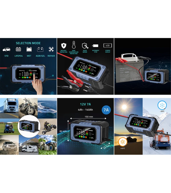 ΦΟΡΤΙΣΤΗΣ ΣΥΝΤΗΡΗΤΗΣ ΜΠΑΤΑΡΙΩΝ 12V 7A 52486 QTC - Image 3