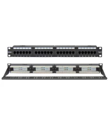 PATCH PANEL CAT6 UTP 24P 19" 1U ΜΕ ΟΔΗΓΟ ΚΑΛΩΔΙΩΝ SAFEWELL