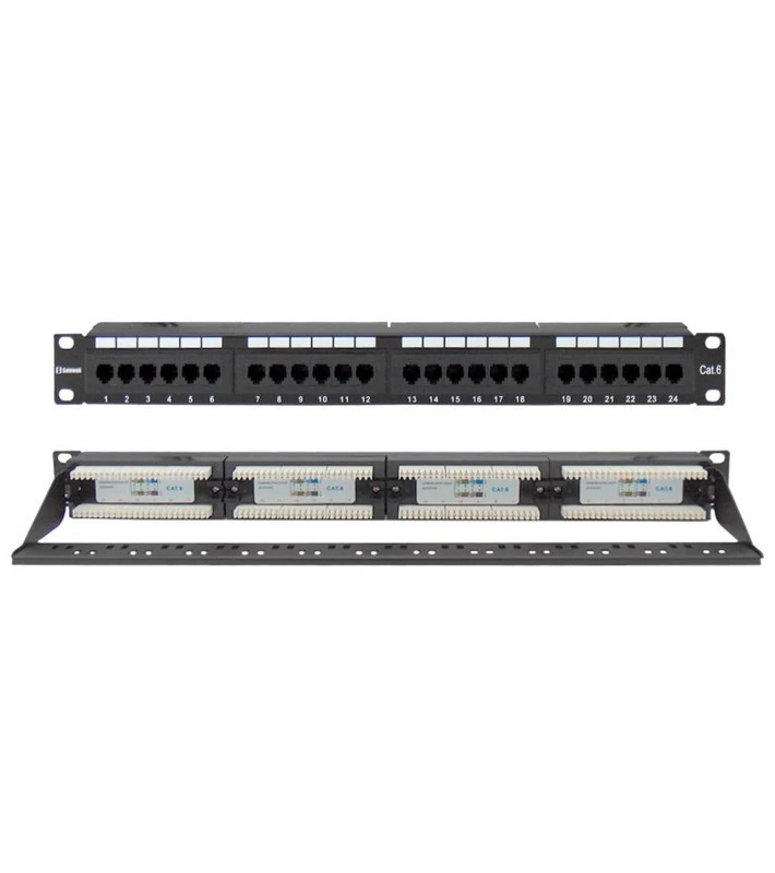 PATCH PANEL CAT6 UTP 24P 19" 1U ΜΕ ΟΔΗΓΟ ΚΑΛΩΔΙΩΝ SAFEWELL