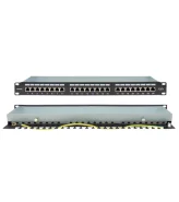 PATCH PANEL CAT5e FTP 24P 19" 1U ΜΕ ΟΔΗΓΟ ΚΑΛΩΔΙΩΝ SAFEWELL