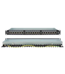 PATCH PANEL CAT5e FTP 24P 19" 1U ΜΕ ΟΔΗΓΟ ΚΑΛΩΔΙΩΝ SAFEWELL