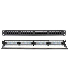 PATCH PANEL CAT5e UTP 24P 19" 1U ΜΕ ΟΔΗΓΟ ΚΑΛΩΔΙΩΝ SAFEWELL