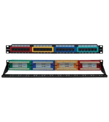 Περιγραφή Patch Panel  CAT6, UTP  Τερματισμός καλωδίων: KRONE Με διαχειριστή καλωδίων Μήκος: 48.26cm / 19in. Θύρες: 24 Ύψος: 4.45cm / 1U