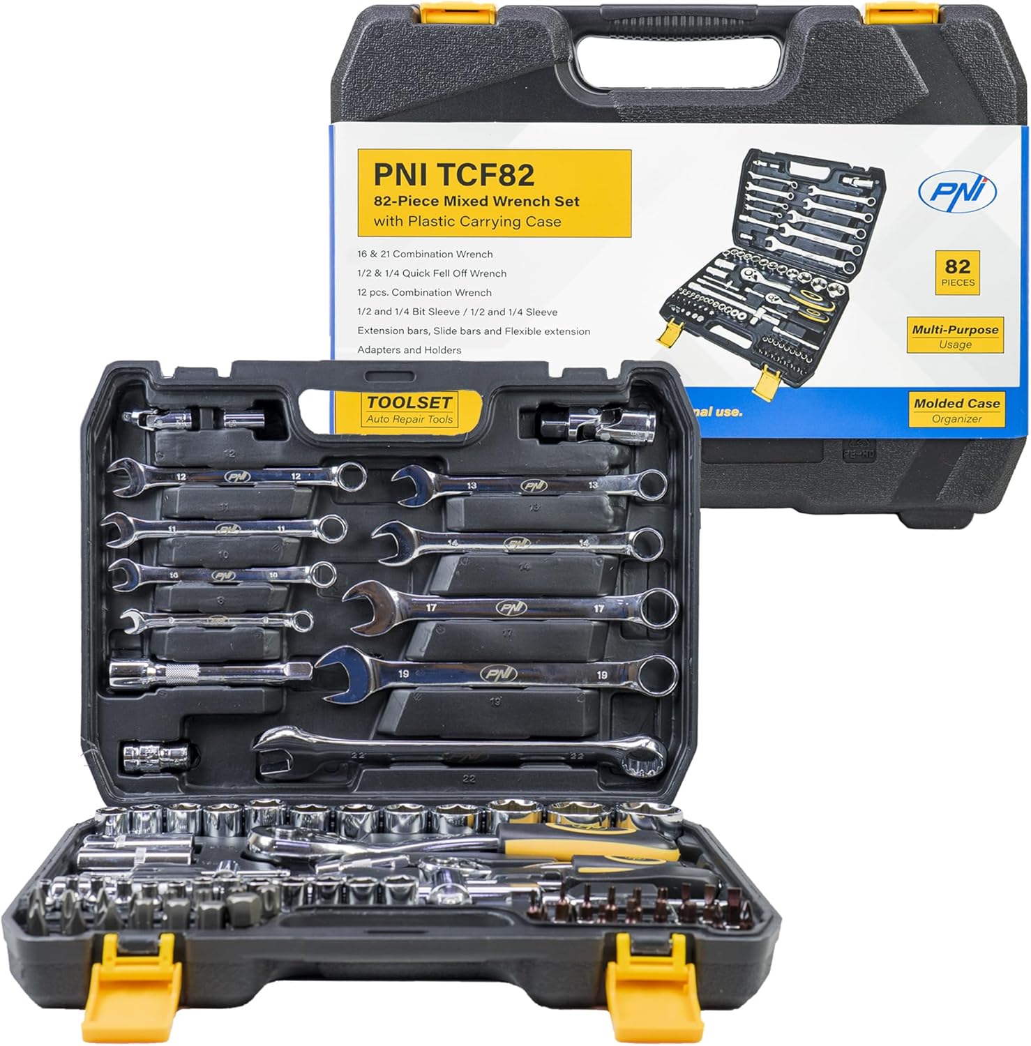 PNI TCF82 Κασετίνα Εργαλείων με Καρυδάκια & Γερμανόπολυγωνα 82 Τεμαχίων 4 PNI TCF82 Κασετίνα Εργαλείων με Καρυδάκια & Γερμανόπολυγωνα 82 Τεμαχίων - Image 2