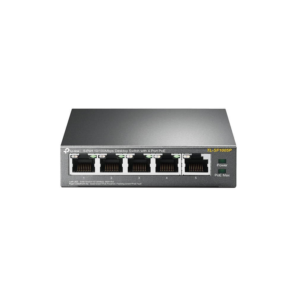TP-LINK TL-SF1005P V5 5-Port 10/100Mbps Desktop Switch with 4-Port PoE+