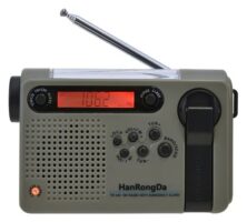 HanRongDa HRD-900 Ραδιόφωνο Έκτακτης Ανάγκης Solar & Dynamo με Μπαταρία 2000mAH - Πράσινο