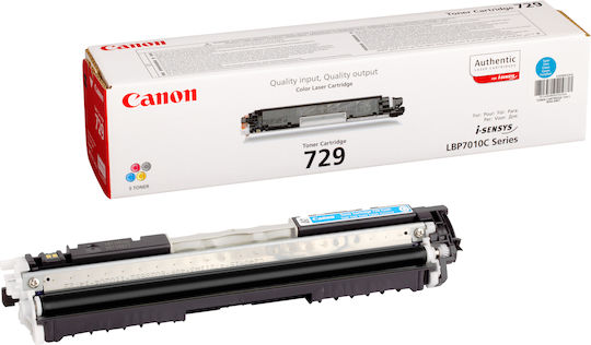 Canon 729C Γνήσιο Toner Laser Εκτυπωτή Κυανό 1000 Σελίδων 4369B002