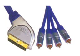 CR-634/5M Νικελωμένο Καλώδιο Scart σε 4 Rca 5m 1