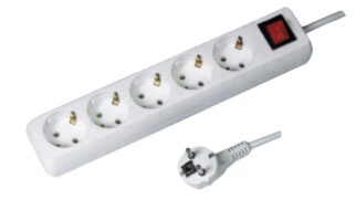 G05K Λευκό Πολύπριζο 5 Θέσεων με Διακόπτη και Καλώδιο 1.5m 1