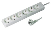 G06 Λευκό Πολύπριζο Σούκο 6 Θέσεων με Καλώδιο 1.5m