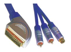 CR-638/1.5M Καλώδιο Scart σε 2 Rca + 1 S-vhs 1